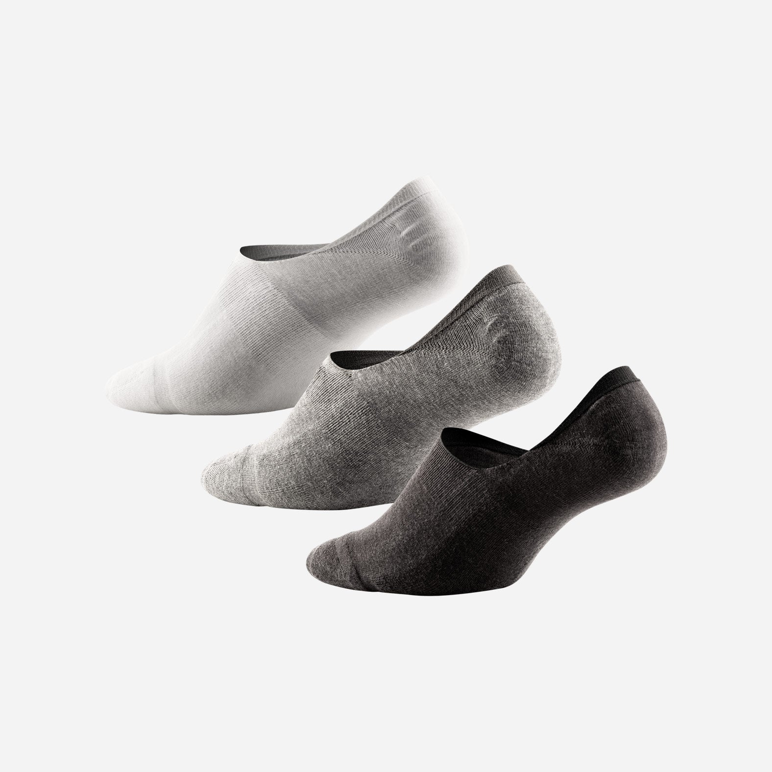Classic No Show Sock: Black/Heather Grey/White  3 Pack