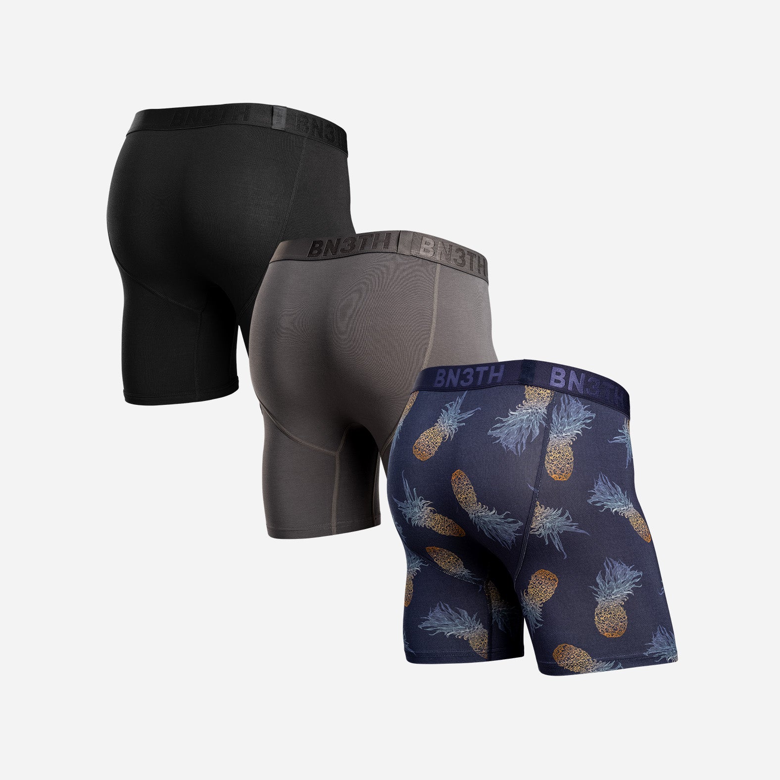 Classic Icon Boxer Brief Bundle:  Black/Gargoyle/Pineapple Ombre-Dark Navy 3-Pack