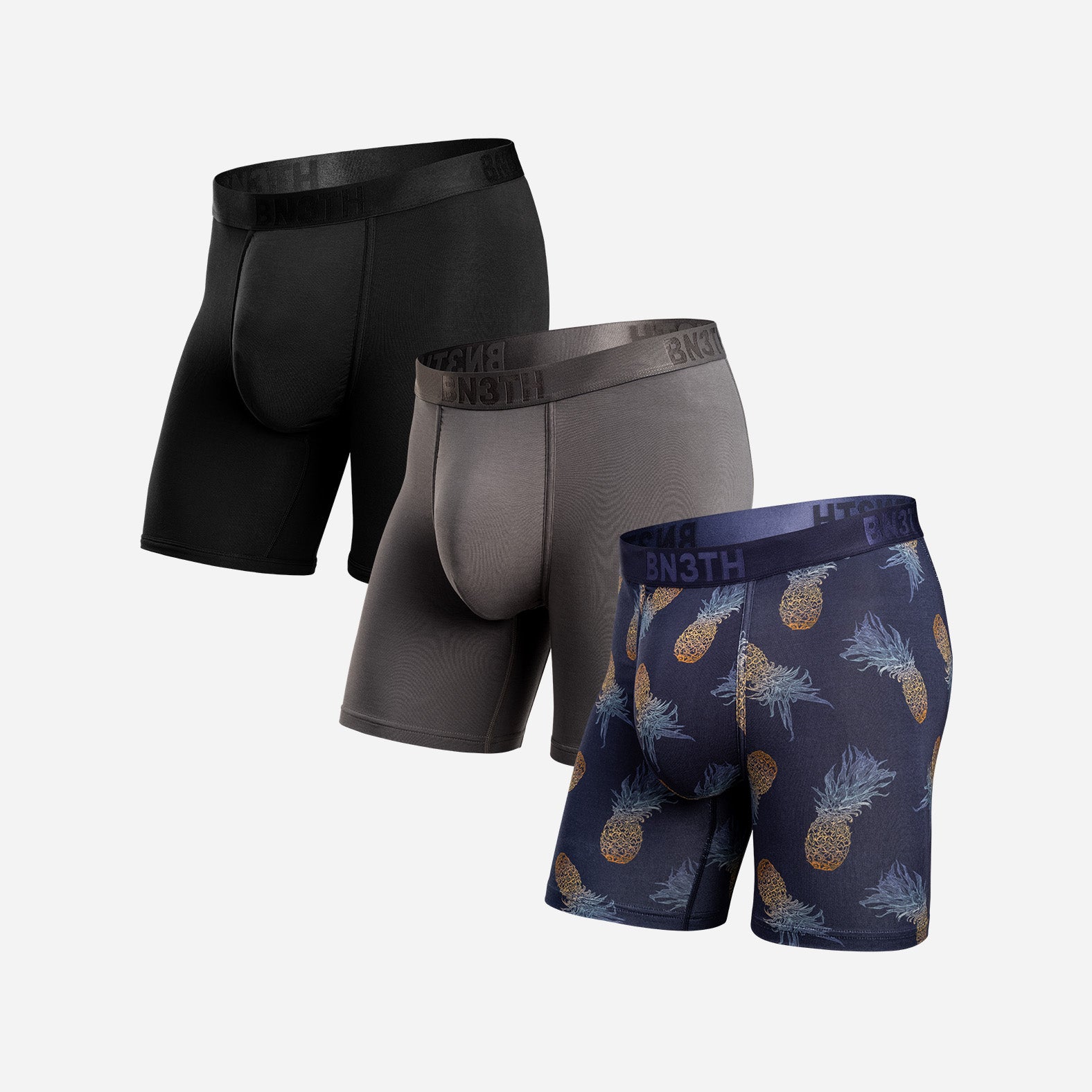 Classic Icon Boxer Brief Bundle:  Black/Gargoyle/Pineapple Ombre-Dark Navy 3-Pack