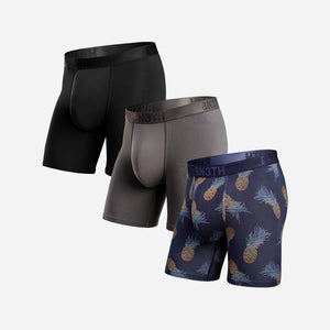 Classic Icon Boxer Brief Bundle:  Black/Gargoyle/Pineapple Ombre-Dark Navy 3-Pack
