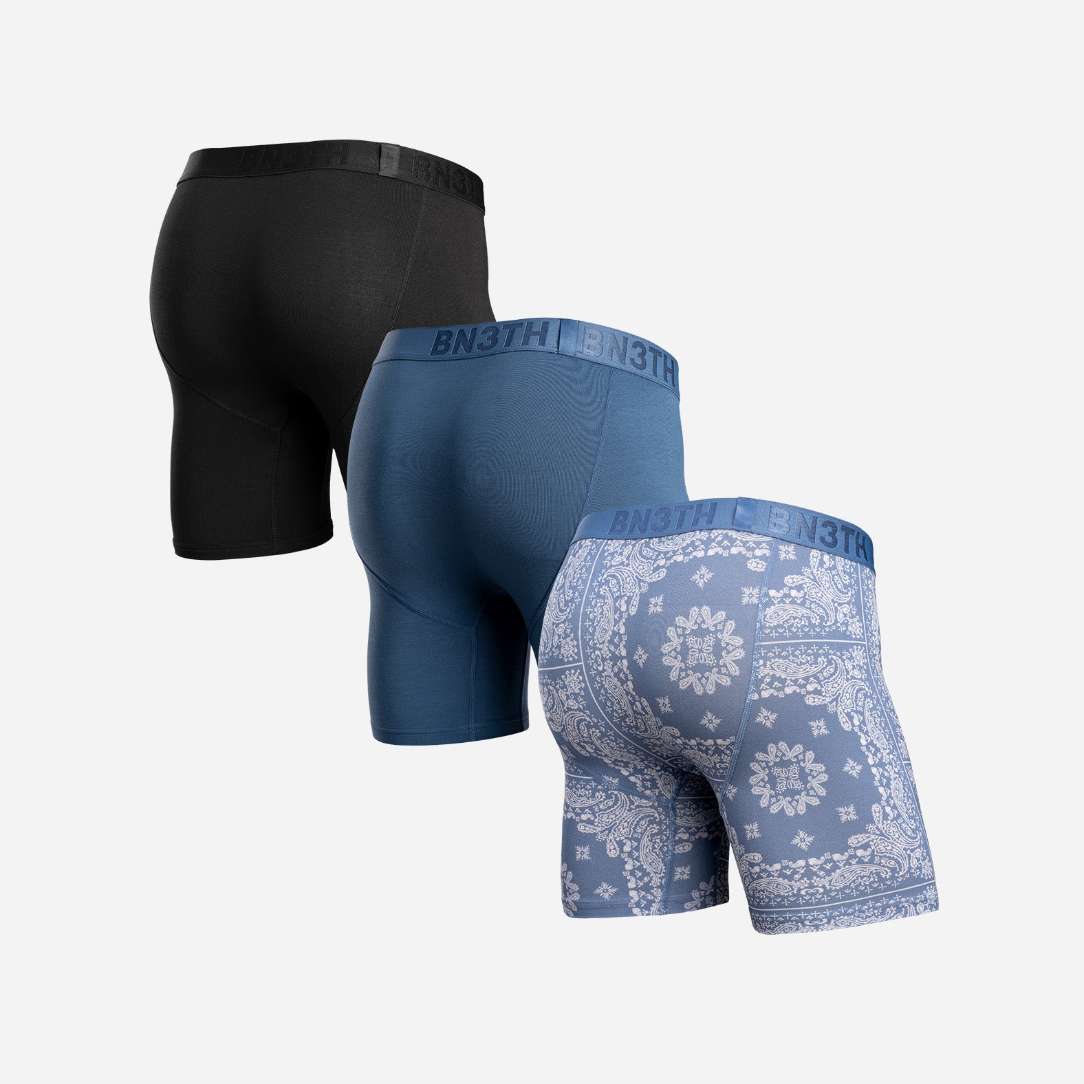 Classic Icon Boxer Brief Bundle: Bandana Fog/Fog/Black 3-Pack