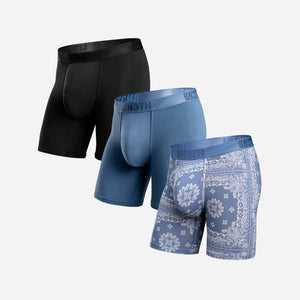 Classic Icon Boxer Brief Bundle: Bandana Fog/Fog/Black 3-Pack