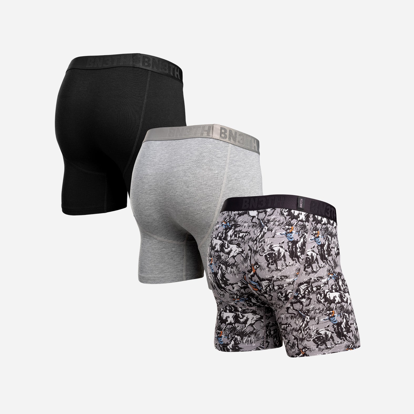 Essentials Boxer Brief : Prairie Dust Up/Heather Grey/Black 3 Pack