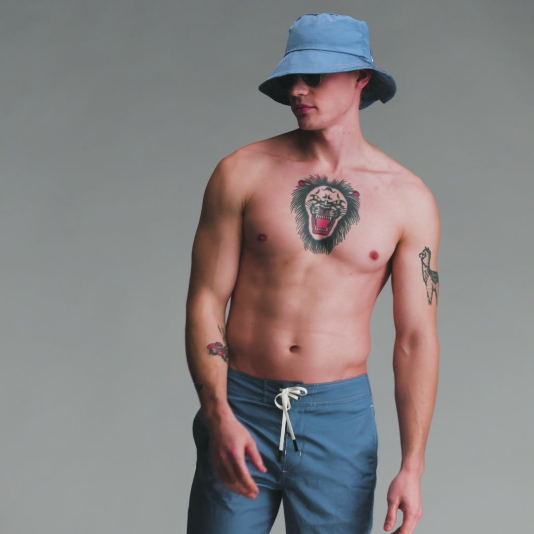 Riptide 2N1 Boardshort : Wide Stripe - Fog | BN3TH Underwear