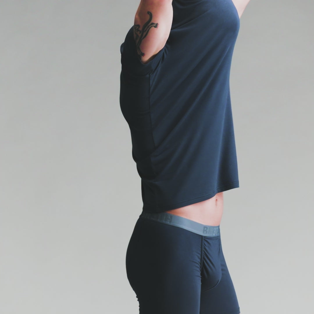 Essentials Boxer Brief: Midnight Navy/Retro Wide Strip 2 Pack from BN3TH Underwear