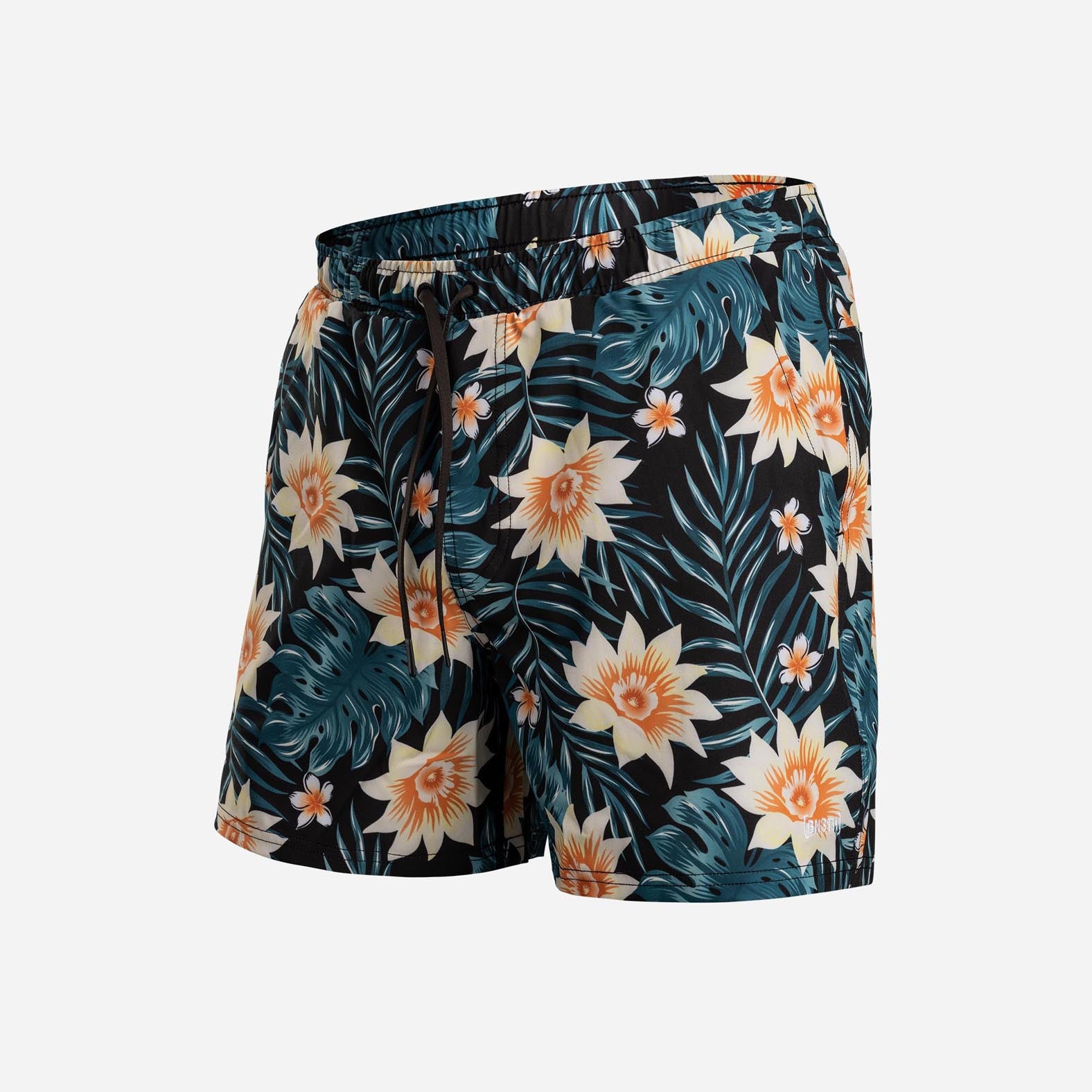Agua Volley X 2N1 Swim Short 5”: Tropical Floral Black