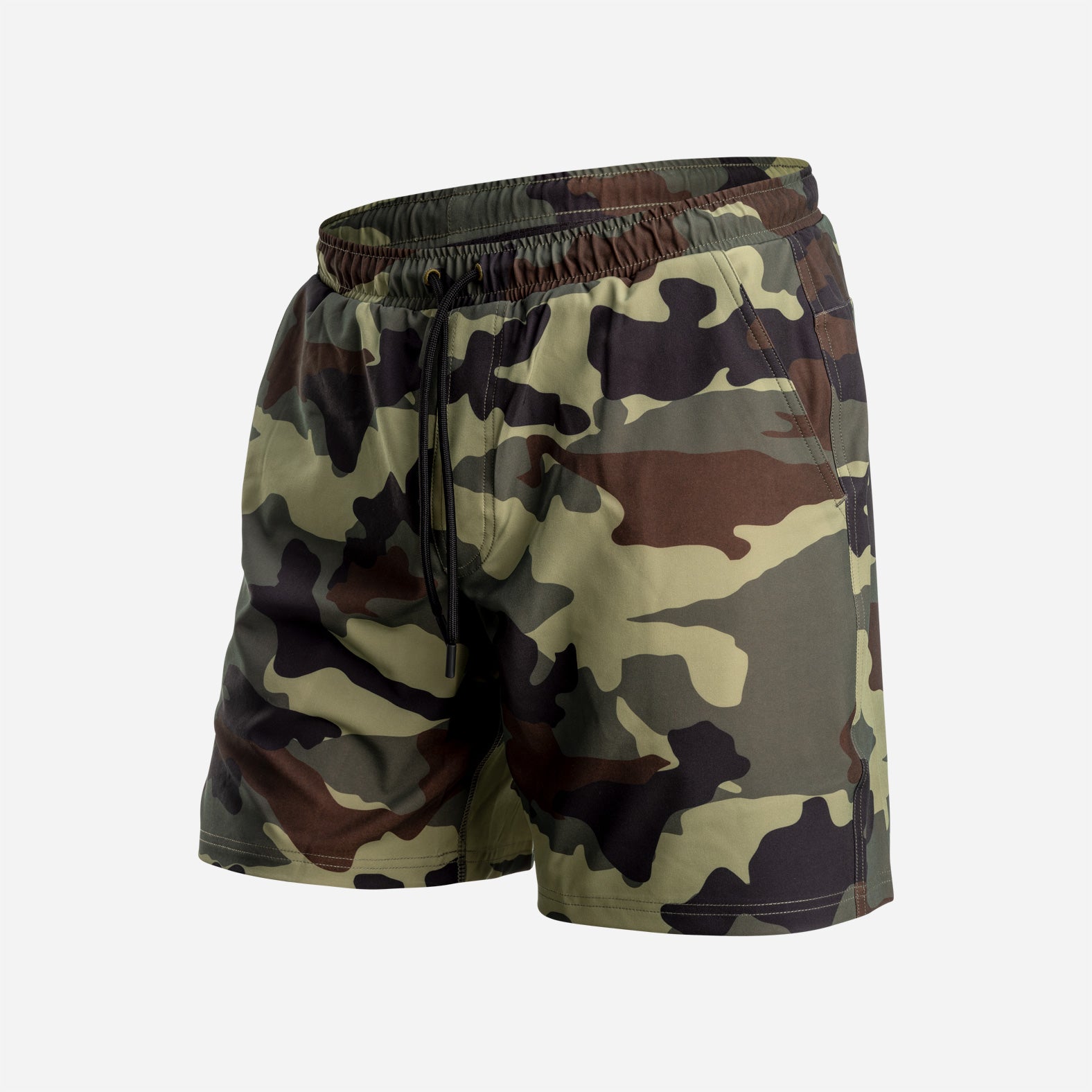 AGUA VOLLEY 2N1 SWIM SHORT 7": CAMO GREEN