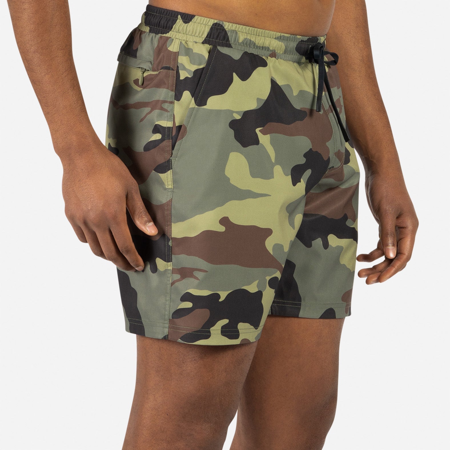 AGUA VOLLEY 2N1 SWIM SHORT 7": CAMO GREEN