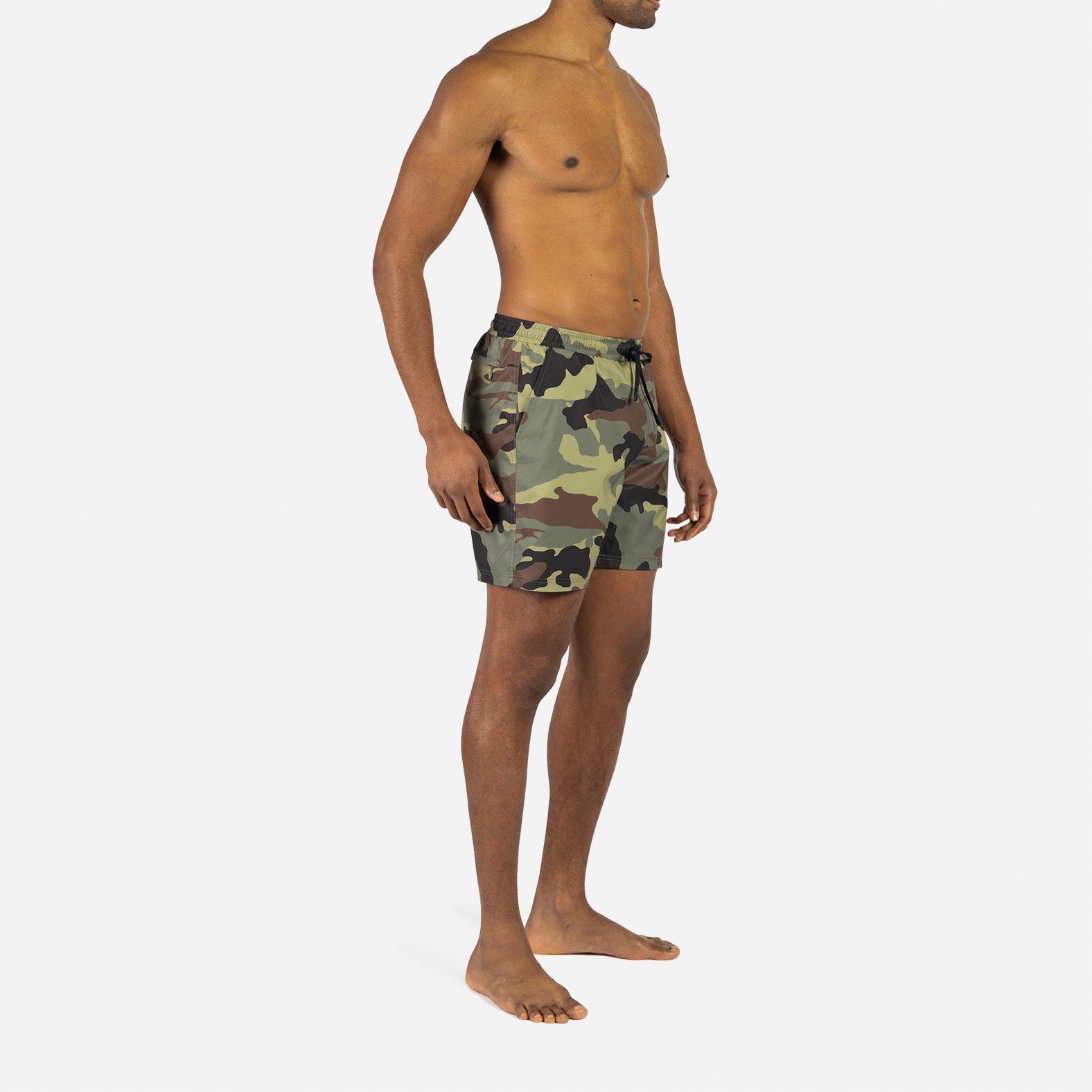 AGUA VOLLEY 2N1 SWIM SHORT 7": CAMO GREEN