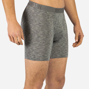 CLASSIC BOXER BRIEF WITH FLY: HEATHER CHARCOAL