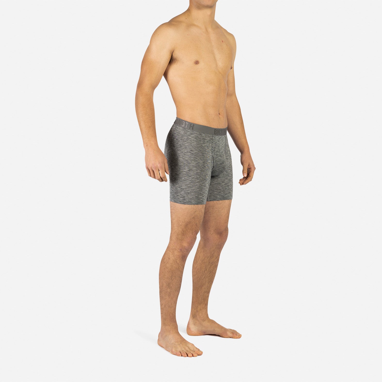 CLASSIC BOXER BRIEF WITH FLY: HEATHER CHARCOAL