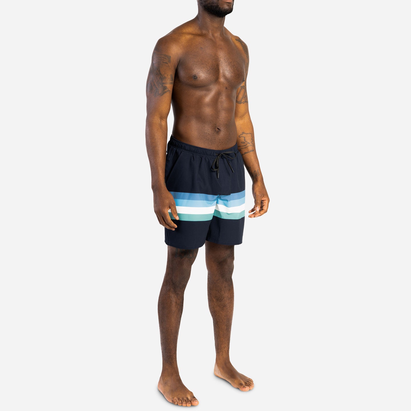 AGUA VOLLEY 2n1 SWIM SHORT 7" : RETROSTRIPE FOG